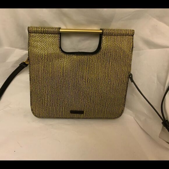 Fossil Whip bag Genuine Leather Purse Green Black Removable Handles rare - Picture 2 of 13